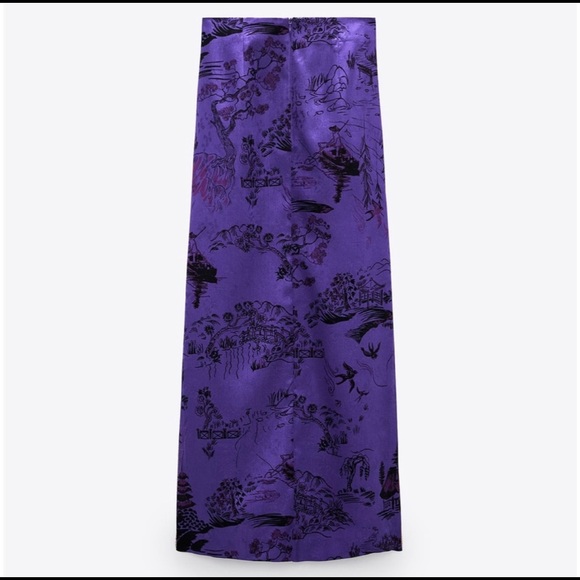 NWT ZARA Piped Printed Pencil Skirt M - Picture 5 of 6